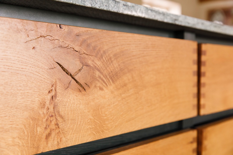knotty oak drawer front